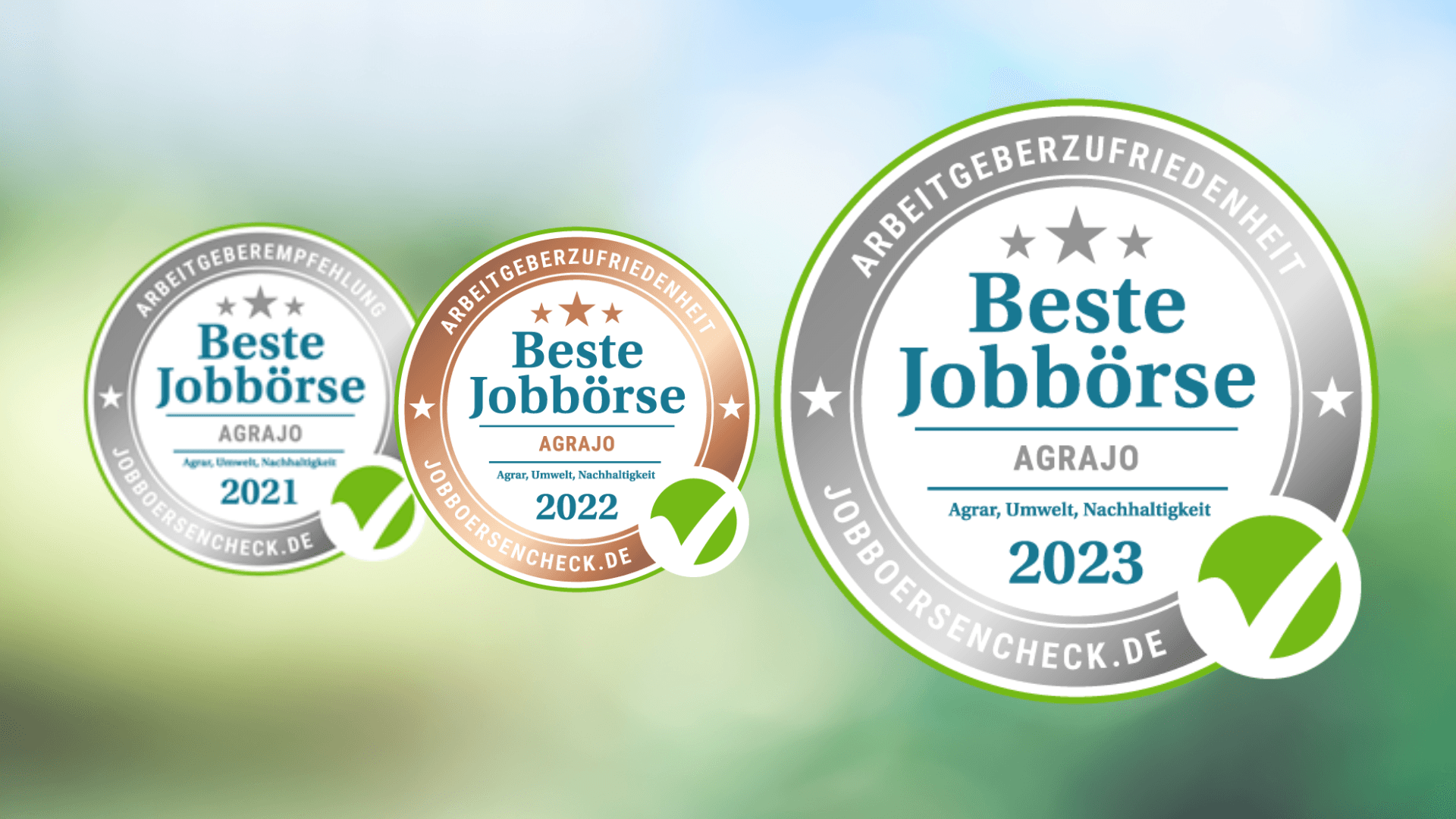 agrajo Auszeichnung beim Jobbörsencheck 2023 als beste Jobbörse in der Kategorie Agrar, Umwelt, Natur
