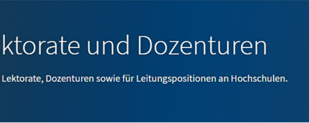 Freie Lektorate und Dozenturen