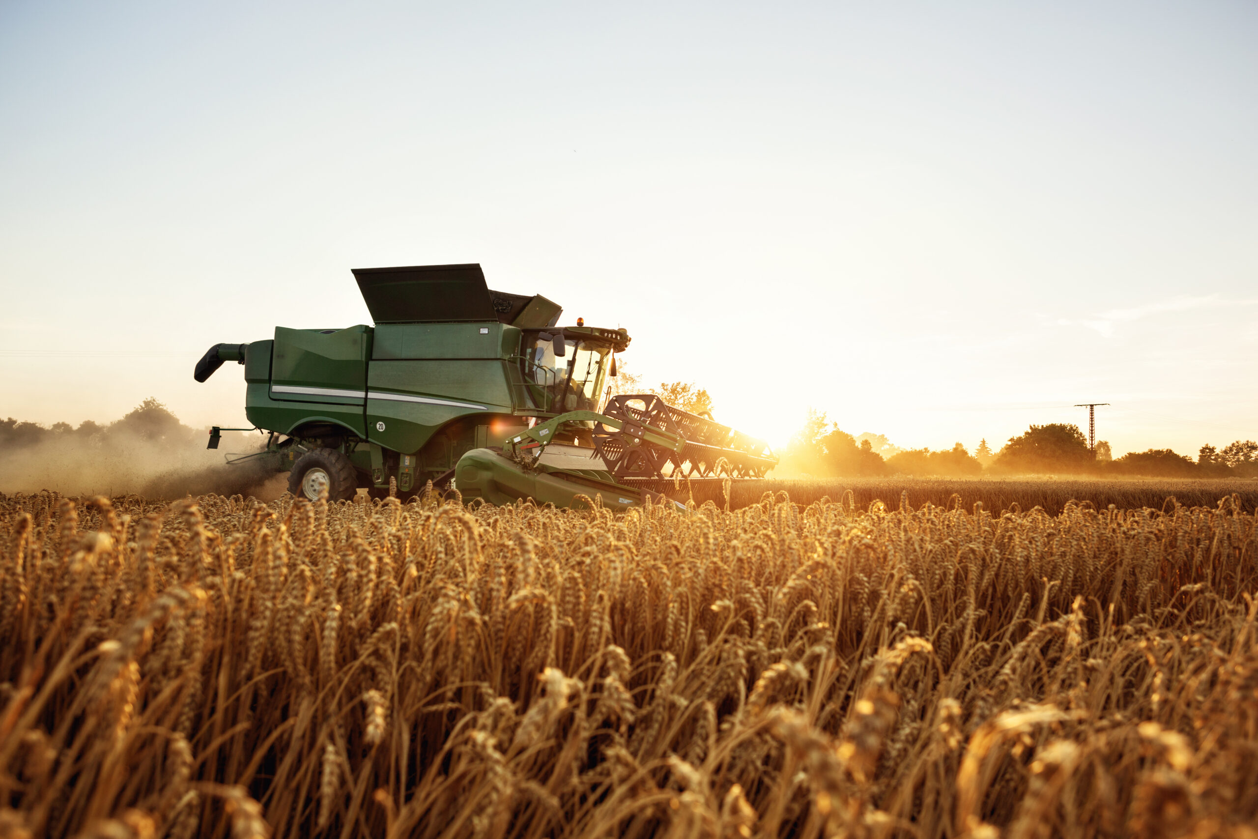 Agrartechnik studieren Mähdrescher auf dem Feld