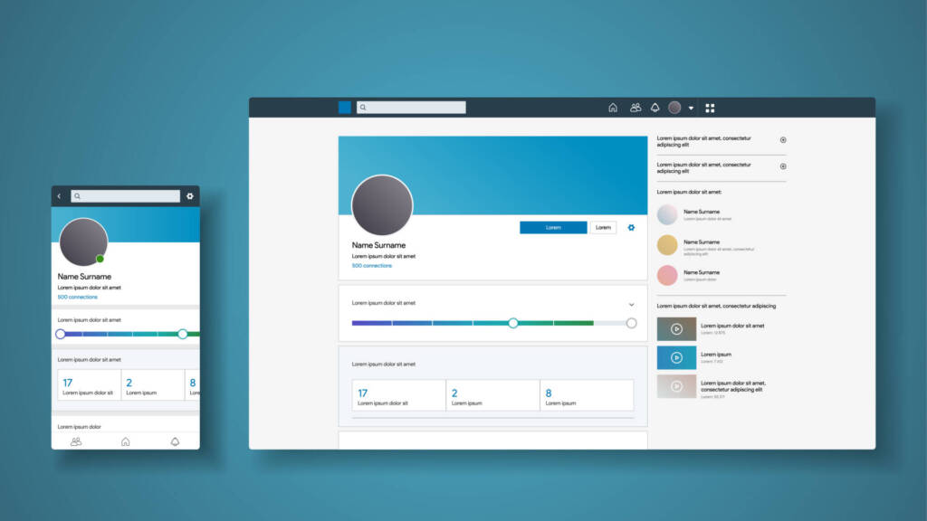 Desktop und mobile Ansicht von einem Profil Businessnetzwerk Xing LinkedIn